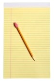 yellow notepad with pencil